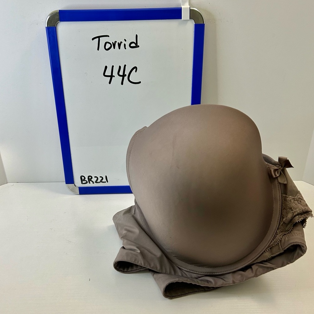 Torrid Curves Neutral Grey Brown Adjustable Strap Lightly Lined Bra 44C - Picture 14 of 14